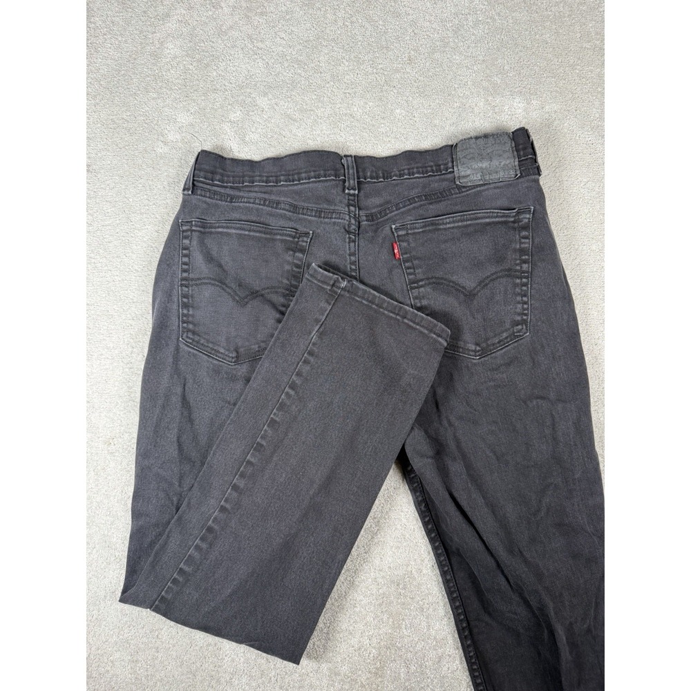 Levi Strauss Men's 514 Gray / Black Fade  Denim Jeans 36x32 Red Tab Stretch